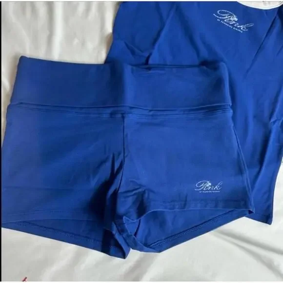 Frankie's Bikinis Brooklyn blue shirt and shorts Set